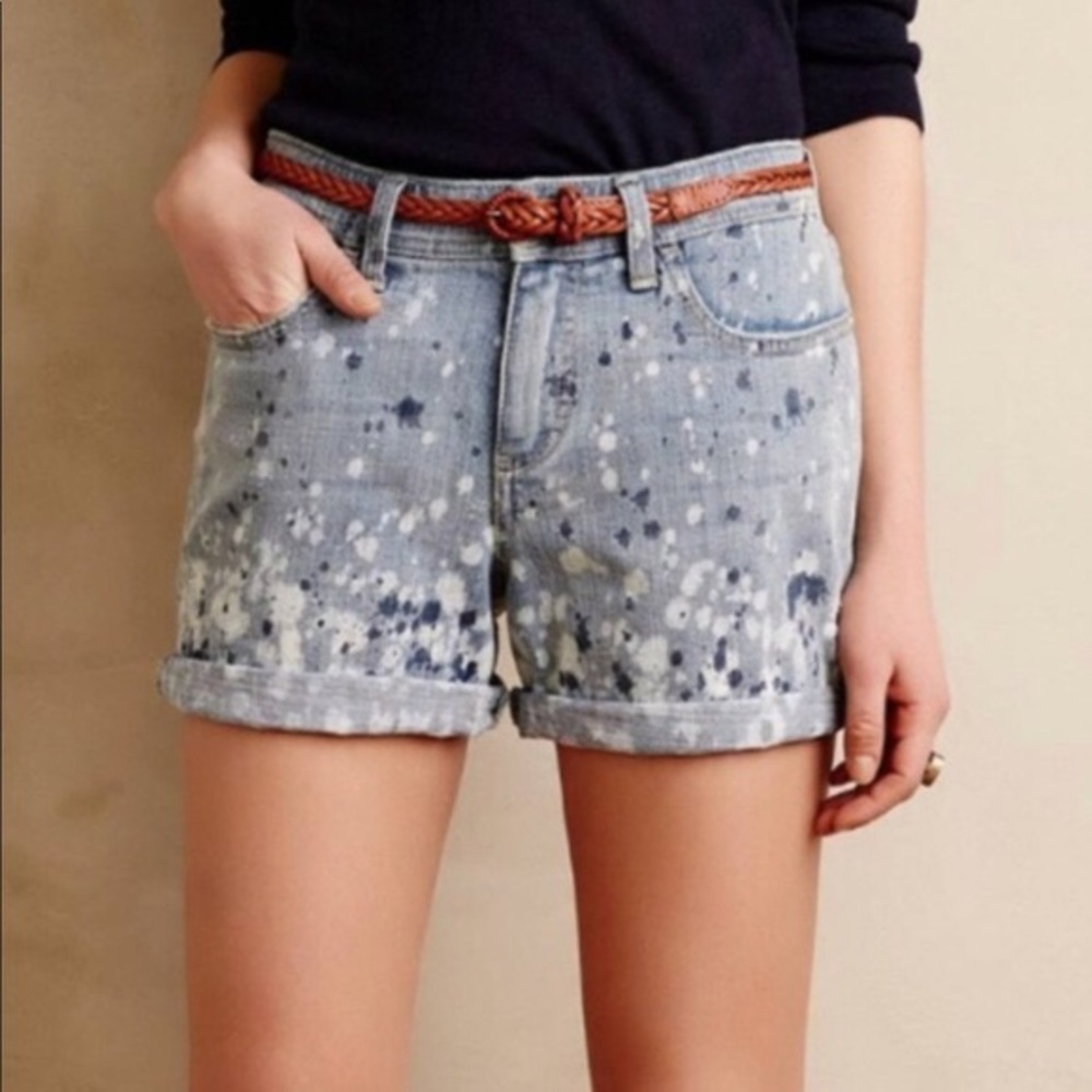 ❄️Anthropologie• Pilcro Paint Splatter Denim Shorts
